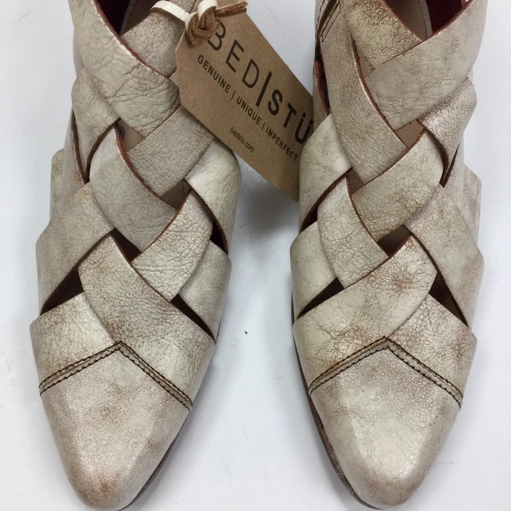 Bed Stu Brittany Sandals Braided Nectar Lux White Tan